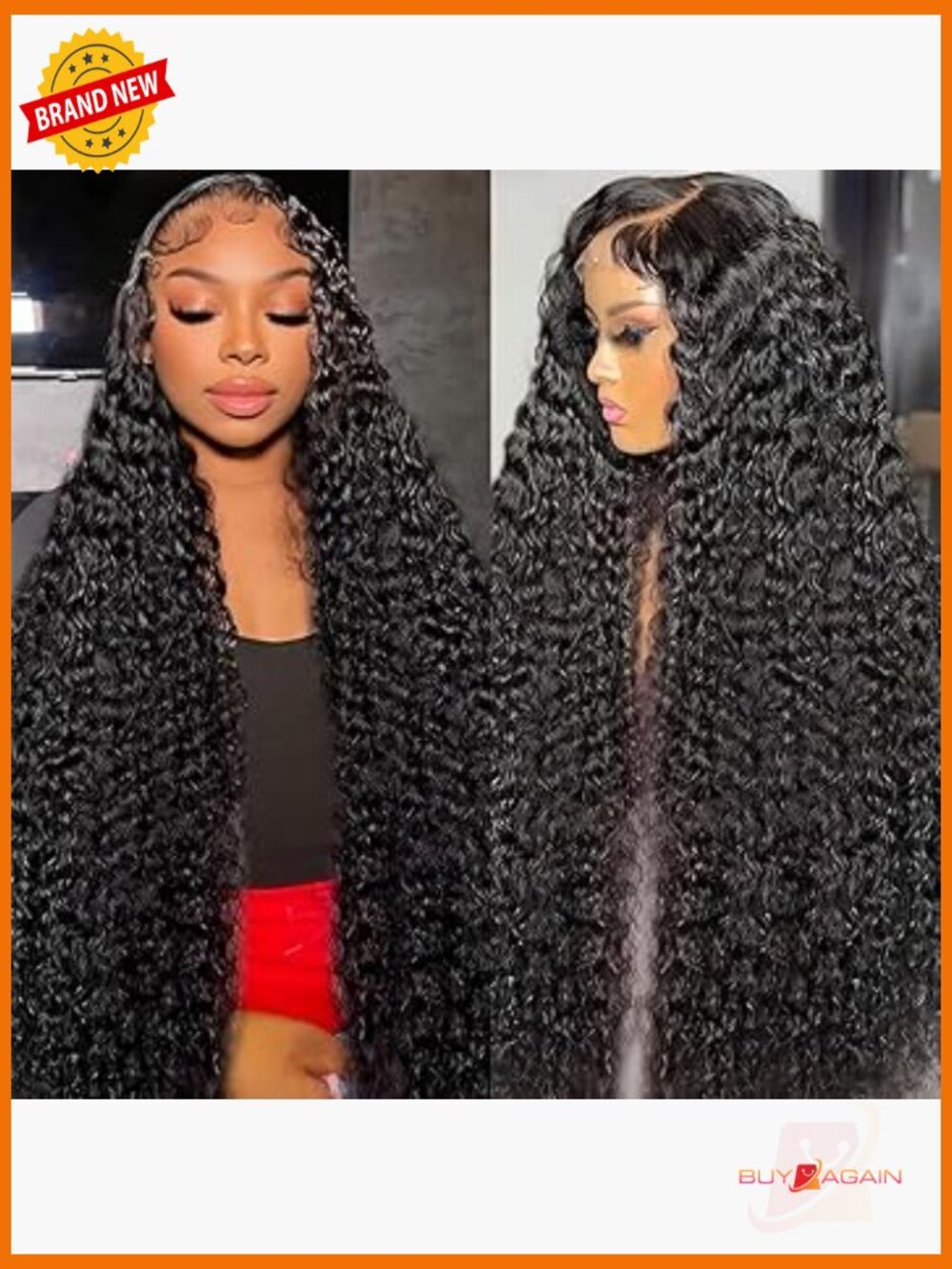 180% Density 28 Inch Deep Wave Lace Front Wig Human Hair Pre Plucked